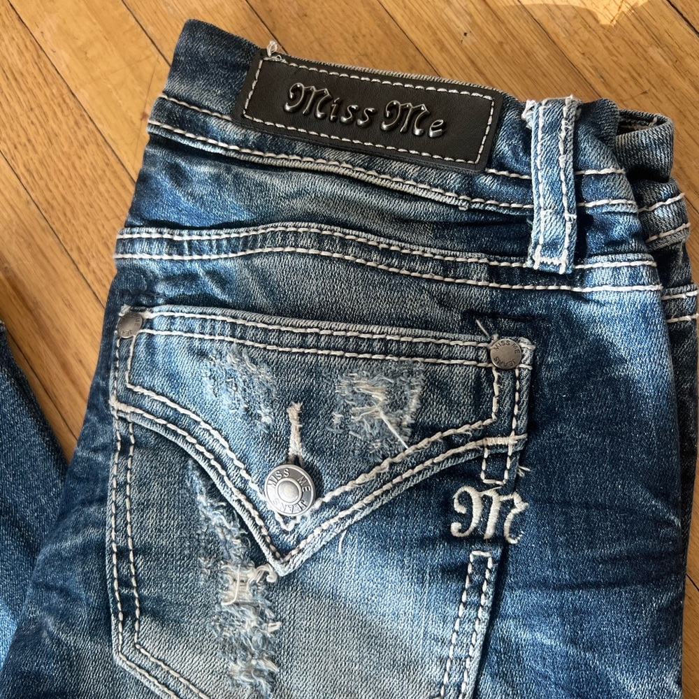 Miss Me Distressed Blue Jeans